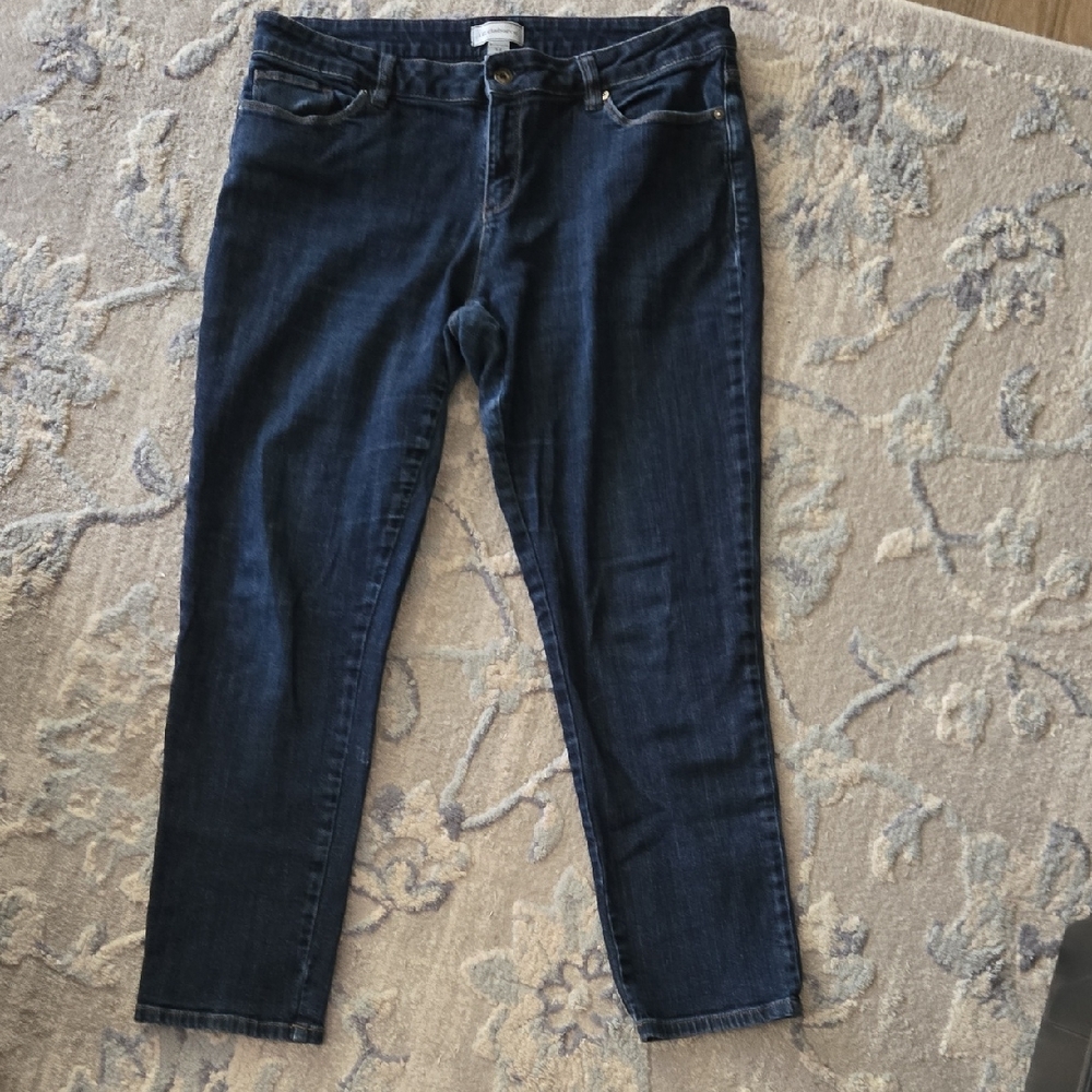 Liz Claiborne Dark Blue Boyfriend Skinny Jeans, Women's Size 14